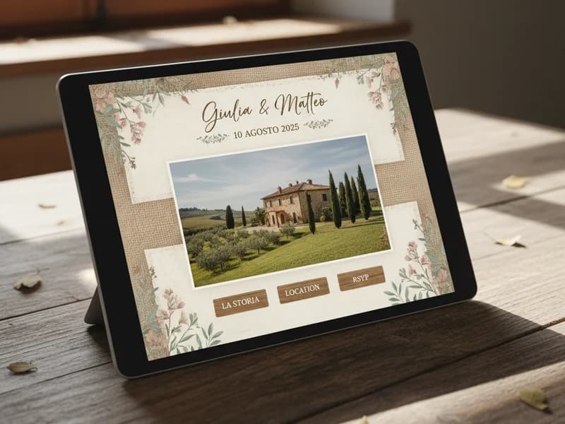 Esempio sito matrimonio - Rustic Romantic